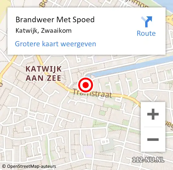 Locatie op kaart van de 112 melding: Brandweer Met Spoed Naar Katwijk, Zwaaikom op 22 oktober 2021 16:09