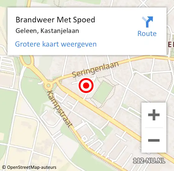 Locatie op kaart van de 112 melding: Brandweer Met Spoed Naar Geleen, Kastanjelaan op 22 oktober 2021 16:12