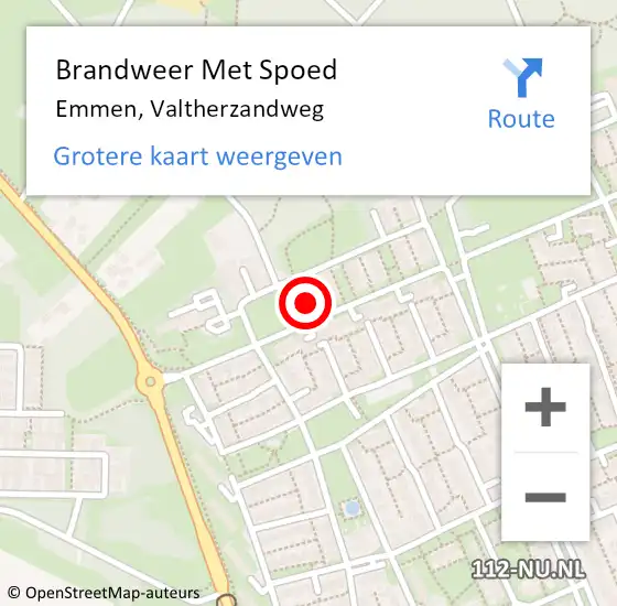 Locatie op kaart van de 112 melding: Brandweer Met Spoed Naar Emmen, Valtherzandweg op 22 oktober 2021 16:17