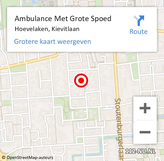 Locatie op kaart van de 112 melding: Ambulance Met Grote Spoed Naar Hoevelaken, Kievitlaan op 26 juni 2014 20:47