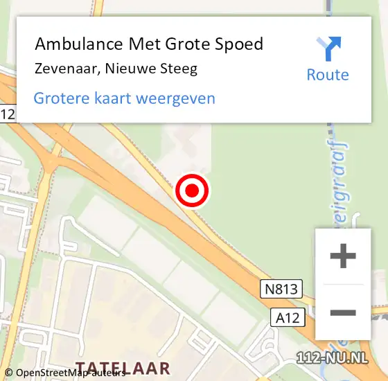 Locatie op kaart van de 112 melding: Ambulance Met Grote Spoed Naar Zevenaar, Nieuwe Steeg op 22 oktober 2021 17:15