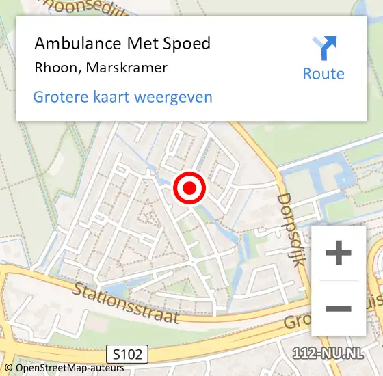 Locatie op kaart van de 112 melding: Ambulance Met Spoed Naar Rhoon, Marskramer op 22 oktober 2021 17:20