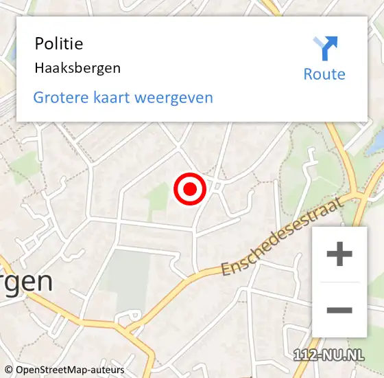 Locatie op kaart van de 112 melding: Politie Haaksbergen op 22 oktober 2021 17:28