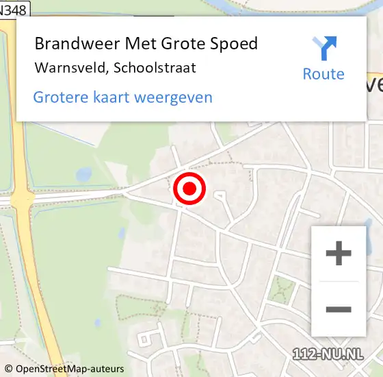 Locatie op kaart van de 112 melding: Brandweer Met Grote Spoed Naar Warnsveld, Schoolstraat op 22 oktober 2021 17:33