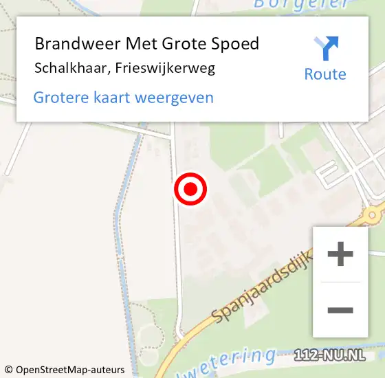 Locatie op kaart van de 112 melding: Brandweer Met Grote Spoed Naar Schalkhaar, Frieswijkerweg op 26 juni 2014 21:02