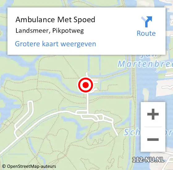 Locatie op kaart van de 112 melding: Ambulance Met Spoed Naar Landsmeer, Pikpotweg op 22 oktober 2021 19:46