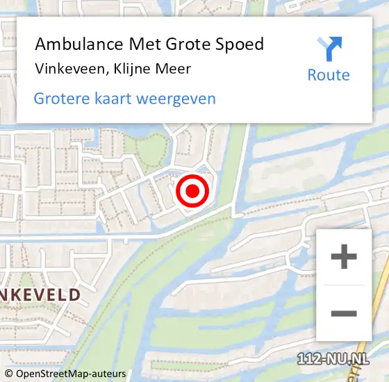 Locatie op kaart van de 112 melding: Ambulance Met Grote Spoed Naar Vinkeveen, Klijne Meer op 22 oktober 2021 20:40