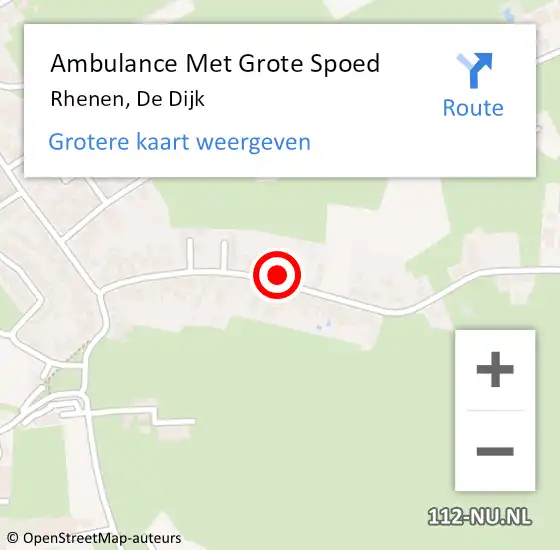 Locatie op kaart van de 112 melding: Ambulance Met Grote Spoed Naar Rhenen, De Dijk op 22 oktober 2021 21:34