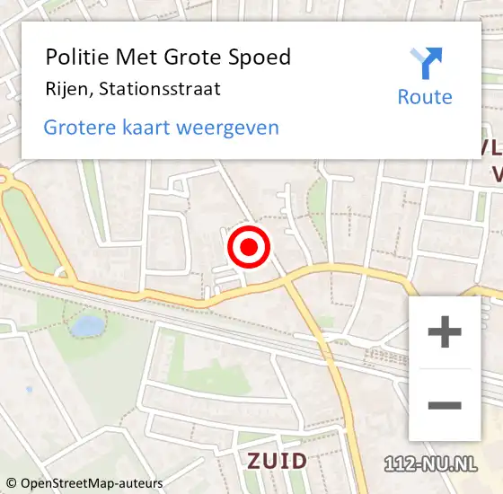 Locatie op kaart van de 112 melding: Politie Met Grote Spoed Naar Rijen, Stationsstraat op 22 oktober 2021 22:12