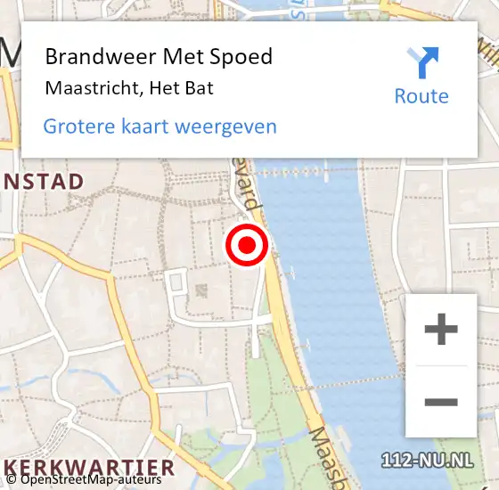 Locatie op kaart van de 112 melding: Brandweer Met Spoed Naar Maastricht, Het Bat op 22 oktober 2021 22:16