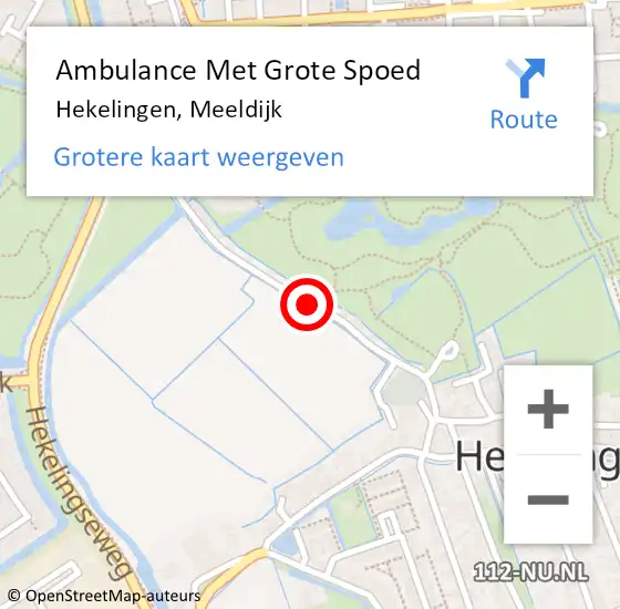 Locatie op kaart van de 112 melding: Ambulance Met Grote Spoed Naar Hekelingen, Meeldijk op 26 juni 2014 21:35