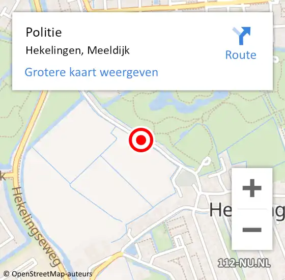 Locatie op kaart van de 112 melding: Politie Hekelingen, Meeldijk op 26 juni 2014 21:36