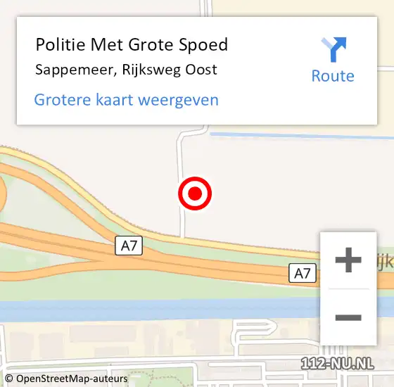 Locatie op kaart van de 112 melding: Politie Met Grote Spoed Naar Kolham, Rijksweg West op 23 oktober 2021 00:48