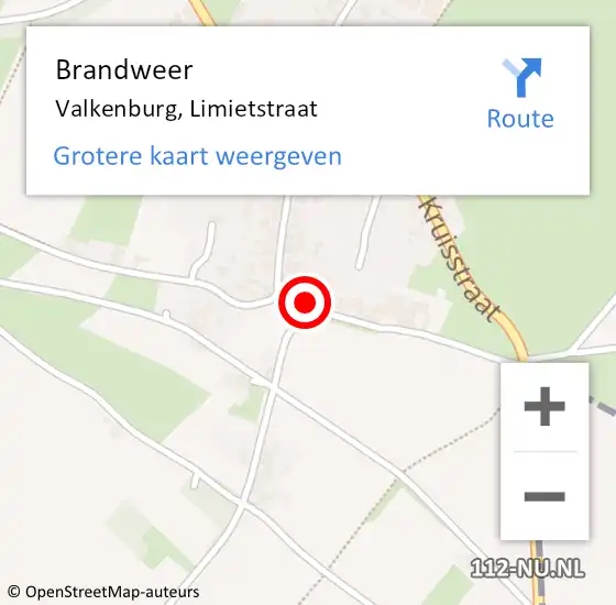 Locatie op kaart van de 112 melding: Brandweer Valkenburg, Limietstraat op 26 juni 2014 21:40