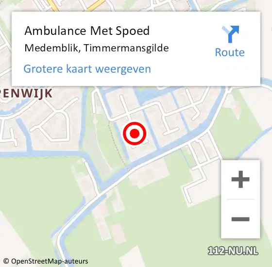 Locatie op kaart van de 112 melding: Ambulance Met Spoed Naar Medemblik, Timmermansgilde op 23 oktober 2021 02:10