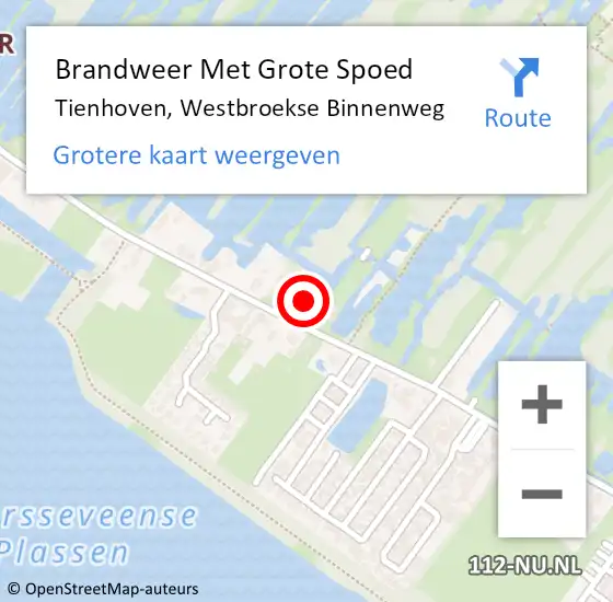 Locatie op kaart van de 112 melding: Brandweer Met Grote Spoed Naar Tienhoven, Westbroekse Binnenweg op 23 oktober 2021 02:20