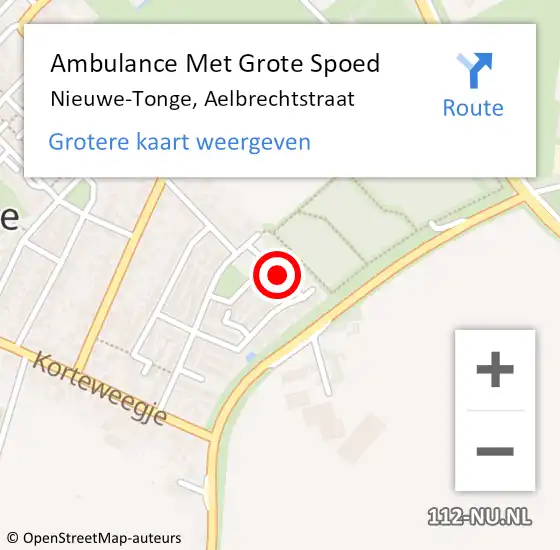 Locatie op kaart van de 112 melding: Ambulance Met Grote Spoed Naar Nieuwe-Tonge, Aelbrechtstraat op 23 oktober 2021 03:16