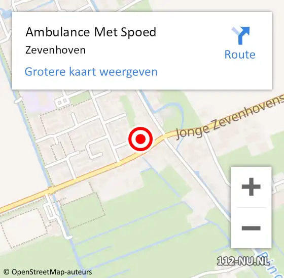 Locatie op kaart van de 112 melding: Ambulance Met Spoed Naar Zevenhoven op 23 oktober 2021 03:26