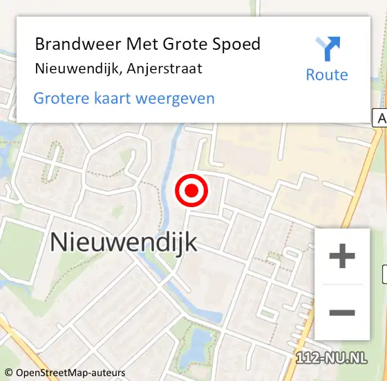 Locatie op kaart van de 112 melding: Brandweer Met Grote Spoed Naar Nieuwendijk, Anjerstraat op 23 oktober 2021 06:24