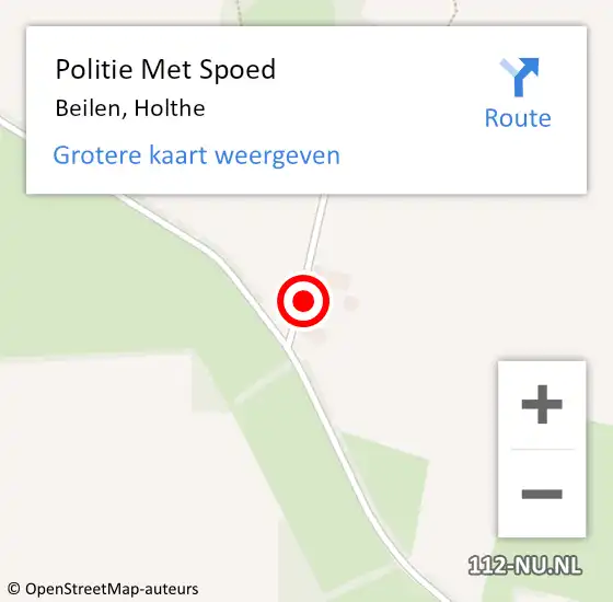 Locatie op kaart van de 112 melding: Politie Met Spoed Naar Beilen, Holthe op 23 oktober 2021 06:28