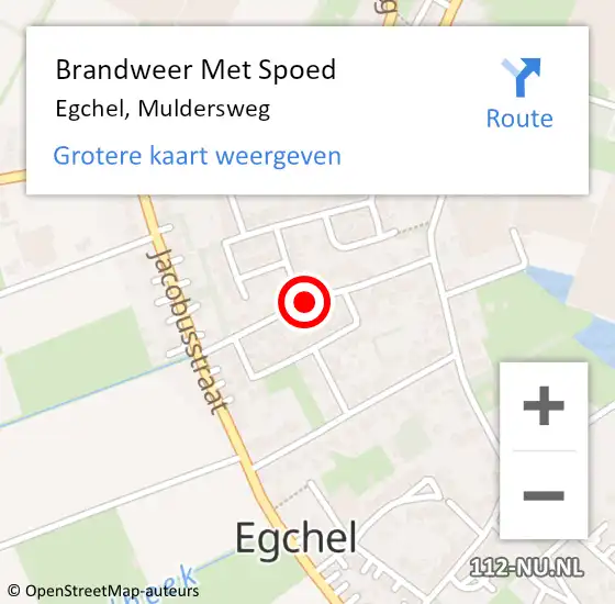 Locatie op kaart van de 112 melding: Brandweer Met Spoed Naar Egchel, Muldersweg op 23 oktober 2021 07:06