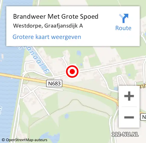 Locatie op kaart van de 112 melding: Brandweer Met Grote Spoed Naar Westdorpe, Graafjansdijk A op 23 oktober 2021 07:13