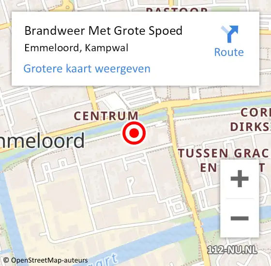 Locatie op kaart van de 112 melding: Brandweer Met Grote Spoed Naar Emmeloord, Kampwal op 23 oktober 2021 07:59