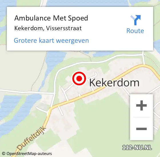 Locatie op kaart van de 112 melding: Ambulance Met Spoed Naar Kekerdom, Vissersstraat op 23 oktober 2021 08:55