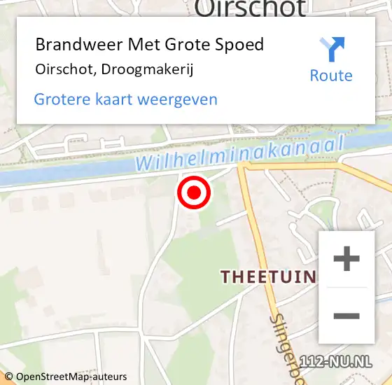 Locatie op kaart van de 112 melding: Brandweer Met Grote Spoed Naar Oirschot, Droogmakerij op 23 oktober 2021 09:15