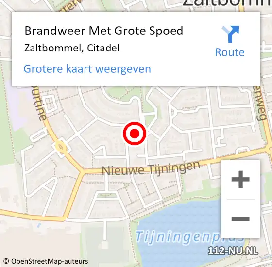 Locatie op kaart van de 112 melding: Brandweer Met Grote Spoed Naar Zaltbommel, Citadel op 23 oktober 2021 09:27