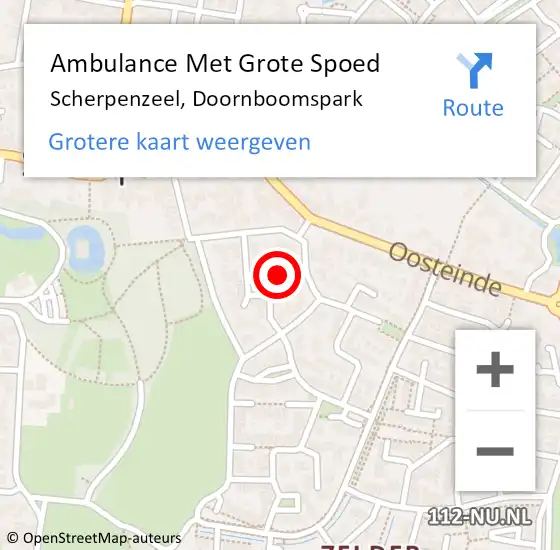 Locatie op kaart van de 112 melding: Ambulance Met Grote Spoed Naar Scherpenzeel, Doornboomspark op 23 oktober 2021 10:12