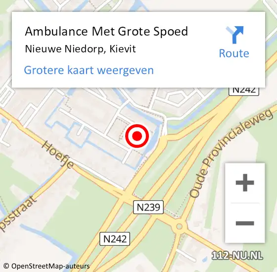 Locatie op kaart van de 112 melding: Ambulance Met Grote Spoed Naar Nieuwe Niedorp, Kievit op 23 oktober 2021 10:23