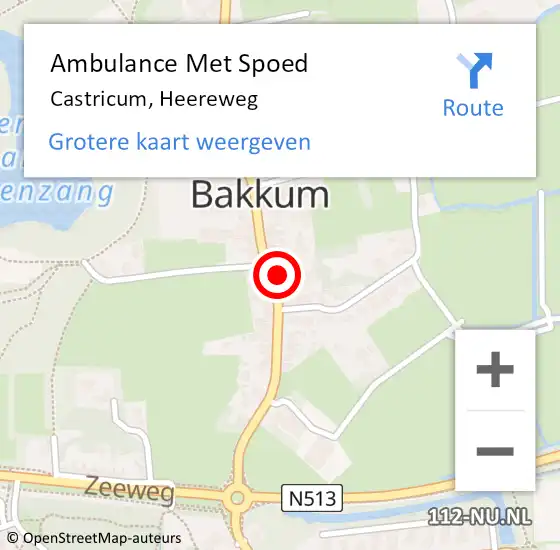 Locatie op kaart van de 112 melding: Ambulance Met Spoed Naar Castricum, Heereweg op 23 oktober 2021 11:19