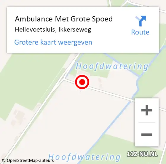 Locatie op kaart van de 112 melding: Ambulance Met Grote Spoed Naar Hellevoetsluis, Ikkerseweg op 23 oktober 2021 11:44