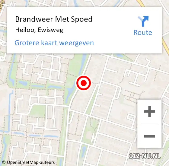 Locatie op kaart van de 112 melding: Brandweer Met Spoed Naar Heiloo, Ewisweg op 23 oktober 2021 12:09