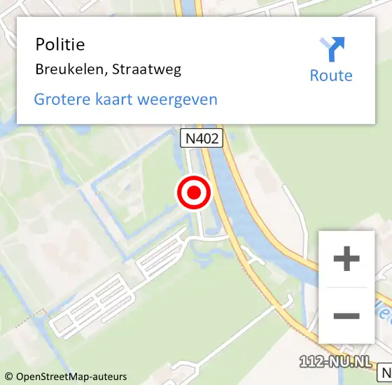 Locatie op kaart van de 112 melding: Politie Breukelen, Straatweg op 23 oktober 2021 12:18