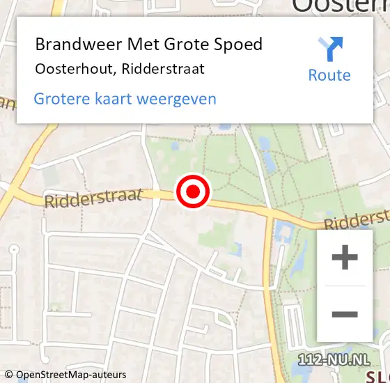 Locatie op kaart van de 112 melding: Brandweer Met Grote Spoed Naar Oosterhout, Ridderstraat op 23 oktober 2021 12:22