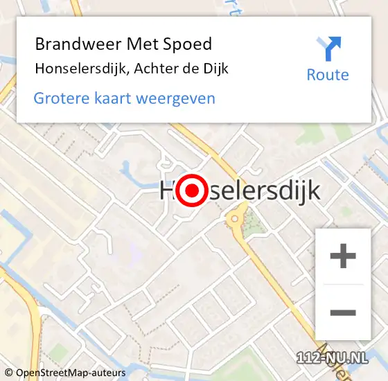 Locatie op kaart van de 112 melding: Brandweer Met Spoed Naar Honselersdijk, Achter de Dijk op 23 oktober 2021 12:37