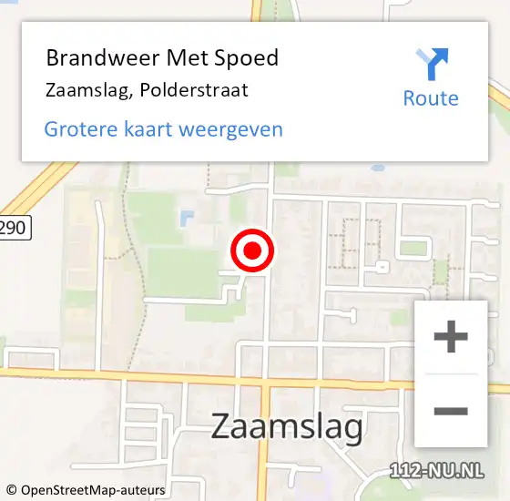 Locatie op kaart van de 112 melding: Brandweer Met Spoed Naar Zaamslag, Polderstraat op 23 oktober 2021 12:58