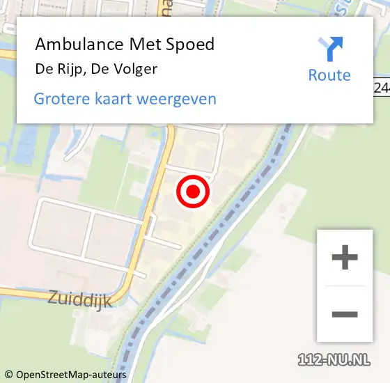 Locatie op kaart van de 112 melding: Ambulance Met Spoed Naar De Rijp, De Volger op 23 oktober 2021 13:42
