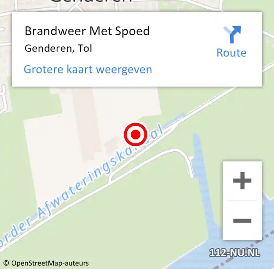 Locatie op kaart van de 112 melding: Brandweer Met Spoed Naar Genderen, Tol op 23 oktober 2021 14:17