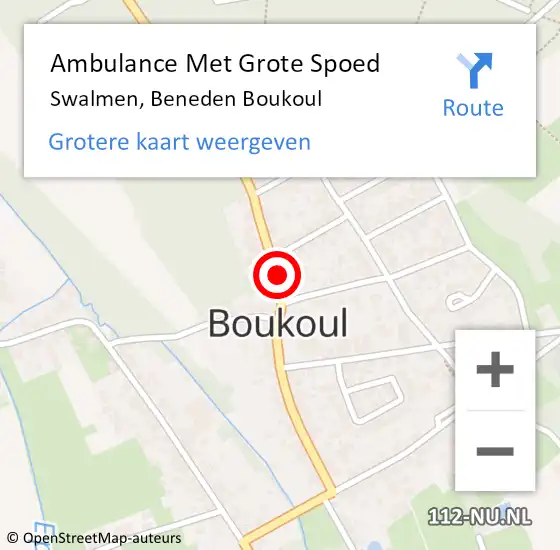 Locatie op kaart van de 112 melding: Ambulance Met Grote Spoed Naar Swalmen, Beneden Boukoul op 23 oktober 2021 15:23