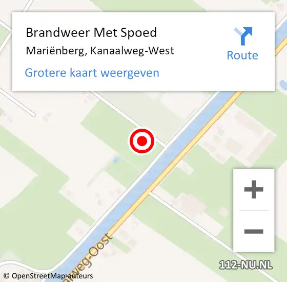 Locatie op kaart van de 112 melding: Brandweer Met Spoed Naar Mariënberg, Kanaalweg-West op 23 oktober 2021 15:47