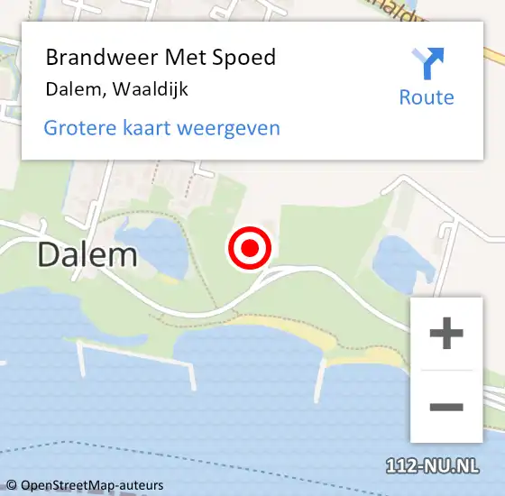 Locatie op kaart van de 112 melding: Brandweer Met Spoed Naar Dalem, Waaldijk op 26 juni 2014 23:33