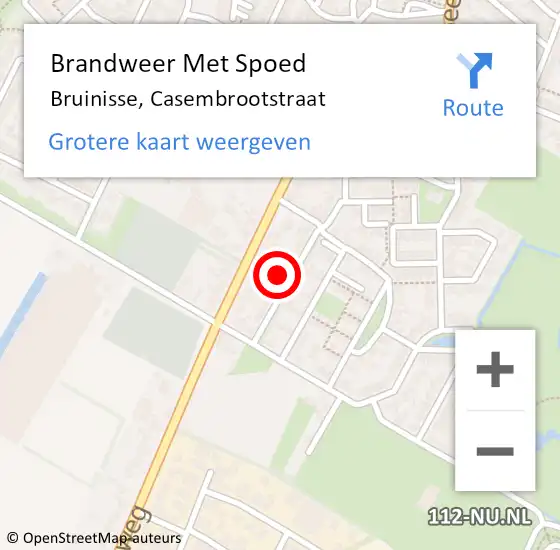 Locatie op kaart van de 112 melding: Brandweer Met Spoed Naar Bruinisse, Casembrootstraat op 23 oktober 2021 16:00