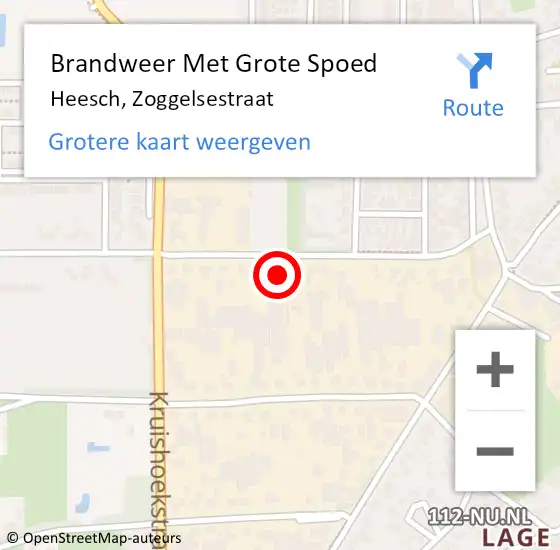 Locatie op kaart van de 112 melding: Brandweer Met Grote Spoed Naar Heesch, Zoggelsestraat op 23 oktober 2021 16:02