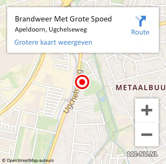 Locatie op kaart van de 112 melding: Brandweer Met Grote Spoed Naar Apeldoorn, Ugchelseweg op 23 oktober 2021 16:18