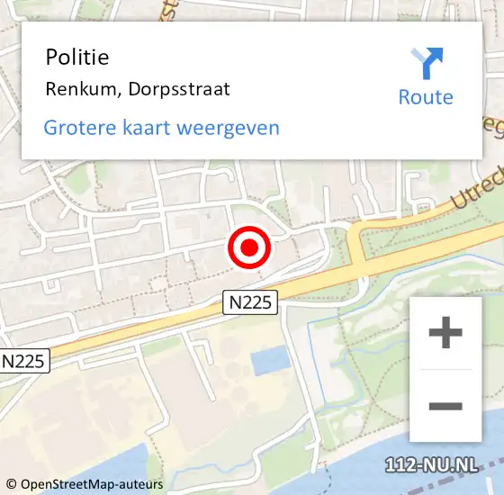 Locatie op kaart van de 112 melding: Politie Renkum, Dorpsstraat op 23 oktober 2021 16:24