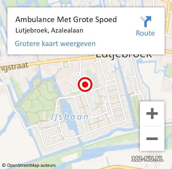 Locatie op kaart van de 112 melding: Ambulance Met Grote Spoed Naar Lutjebroek, Azalealaan op 23 oktober 2021 16:30