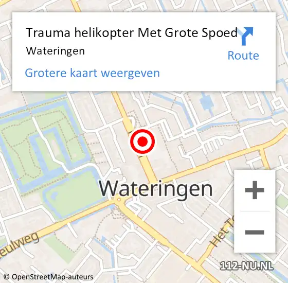 Locatie op kaart van de 112 melding: Trauma helikopter Met Grote Spoed Naar Wateringen op 23 oktober 2021 16:44